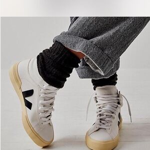 Like New - Veja White & Black High Top Sneakers Size 10 - Worn Twice